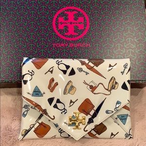 Tory Burch Clear Bon Voyage Envelope Clutch Mask